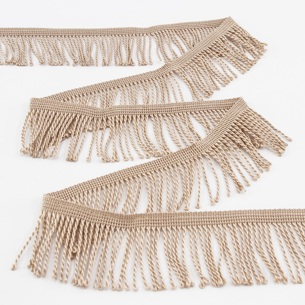 Бахрома витая, 60 мм, цвет бежево-розовый светлый. Арт PP-60 col.728