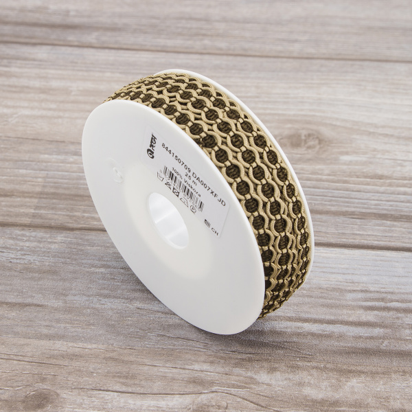 Тесьма PEGA тип отделочная, цвет бежево-коричневый, 9 мм. Арт 844150709DA007          