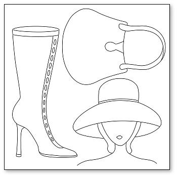 Салфетка рисовая с контуром "Женщина в шляпе, сумка, сапожок". Арт DFTM03