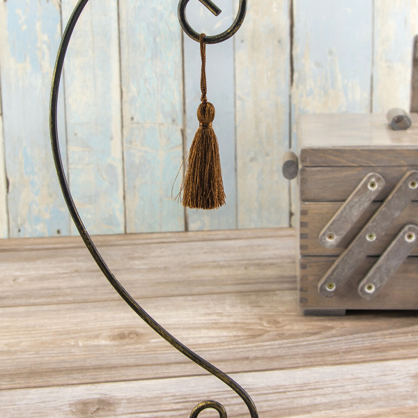 Кисть декоративная на шнуре, длина 60 мм, цвет шоколадный. Арт KY - 04-col.PE - 18