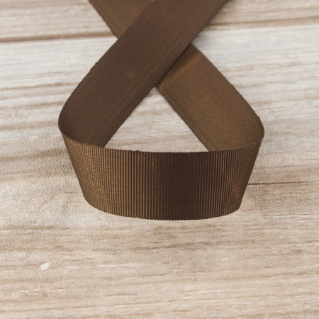 Лента репсовая SAFISA 25 мм, 25 м, цвет 17, темно-коричневый. Арт 350-25мм-17             