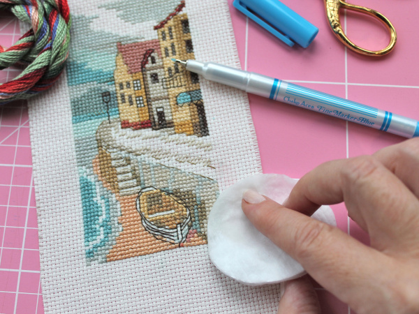 Маркер для разметки на ткани, тонкая линия 0,5 мм, цвет голубой, смываемый водой, премиум. Арт 295.F.JP                