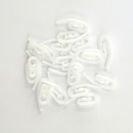 Крючки для штор улитка, пластик, цвет белый, 33 х 12 мм, 20 шт. Арт 476.1/G002