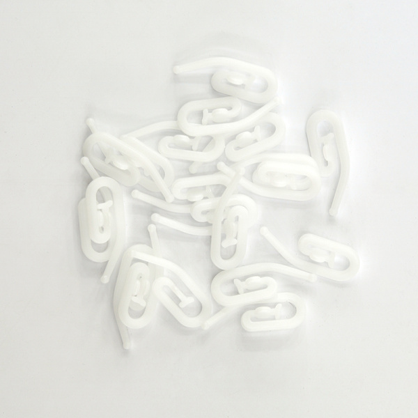 Крючки для штор улитка, пластик, цвет белый, 33 х 12 мм, 20 шт. Арт 476.1/G002