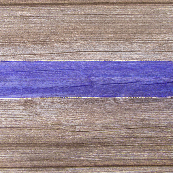 Лента органза "с памятью" SAFISA, 38 мм, 25 м цвет 13, синий. Арт 525-38мм-13             