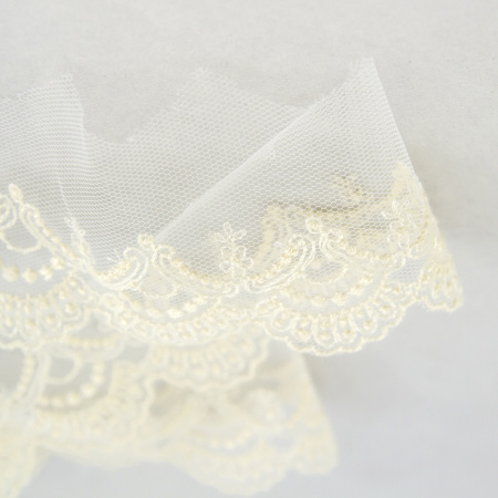 Кружево-вышивка на тюле, 22 мм, 14,6 м. Арт 41703/02