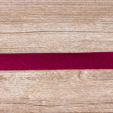 Косая бейка хлопок/полиэстер 20 мм, 25 м, цвет 30, бордо. Арт 6120-20мм-30            