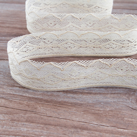 Мерсеризованное хлопковое кружево, 45 мм, шампань. Арт 2173/72