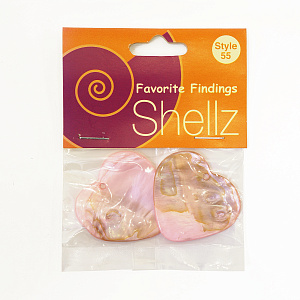 Подвеска "Shellz" Pink Heart River Shell Dangles