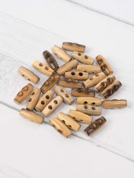 Пуговица-клевант (бочонок) CONCEPT Button of Olive Wood, размер 40, дерево, цвет натуральный. Арт 1310X-040-COL.NAT