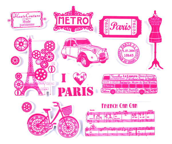 Набор текстильных штампов "Париж". Арт 05260