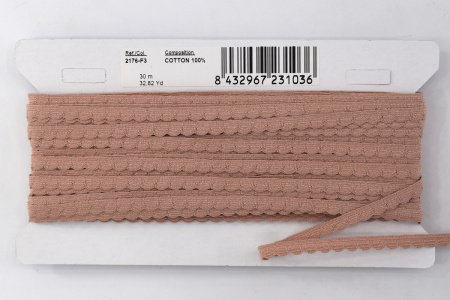 Кант-тесьма, 8 мм, цвет холодно-розовый. Арт 2176/F3