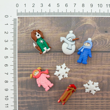 Набор пуговиц и/или декоративных элементов "Теплая одежда". Арт 8554