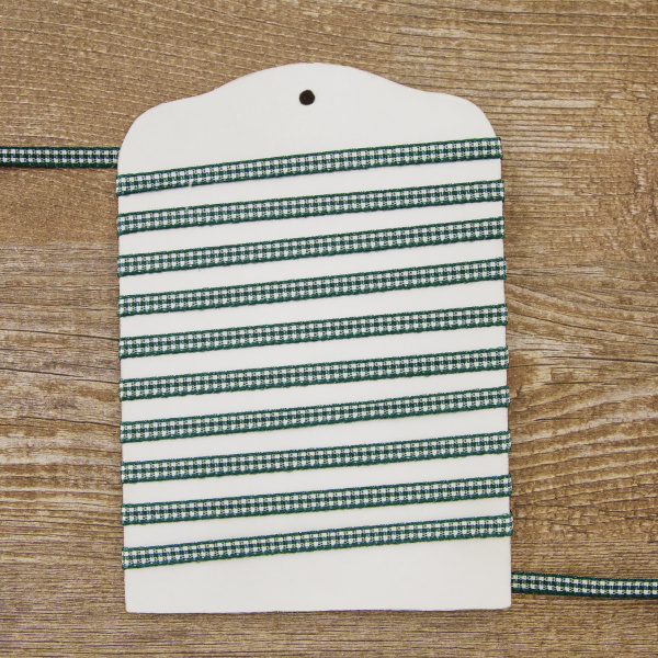 Лента с рисунком клетка SAFISA, 6 мм, 25 м, цвет 43, темно-зеленый. Арт 466-06мм-43             