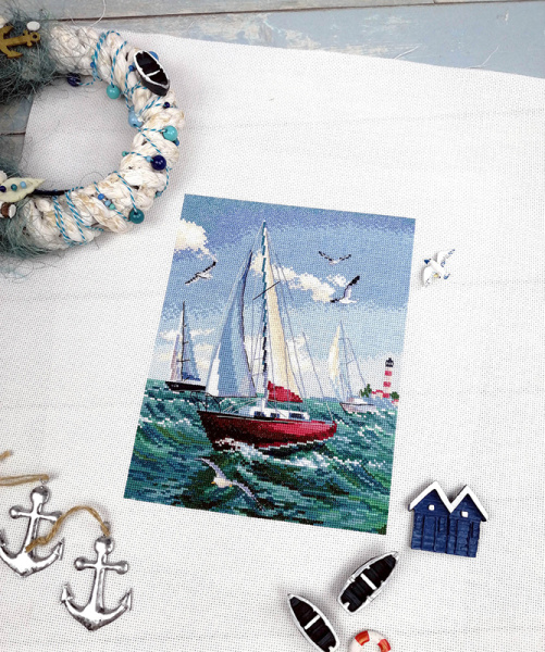 Набор для вышивания  "Яхты". Арт 02.012.06