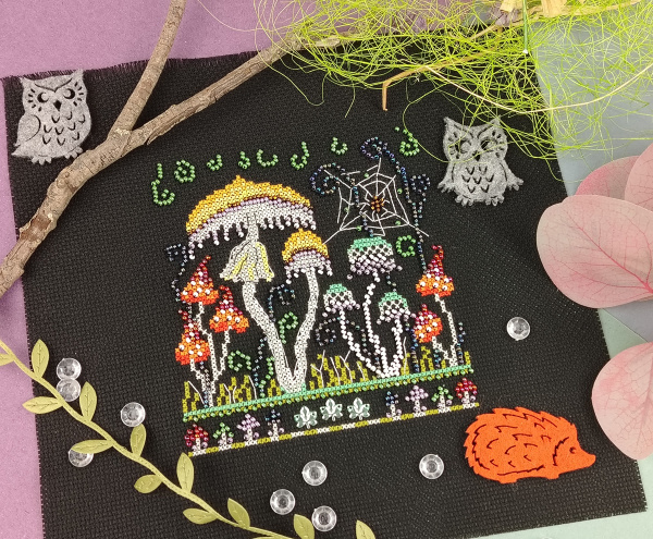 Набор для вышивания  "Веселые грибы". Арт 13.003.53