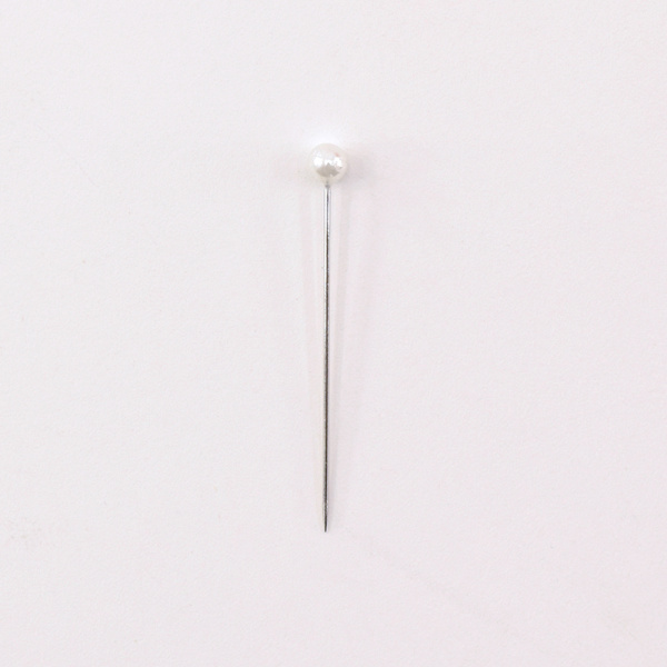 Булавки портновские с жемчужными головками, 34 мм, 75 шт, цвет белый. Арт 676