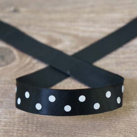 Лента атласная на картонной мини-катушке "Горошек". Арт R14115/030