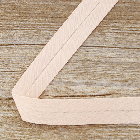 Косая бейка хлопок/полиэстер 20 мм, 25 м, цвет 83, чайная роза. Арт 6120-20мм-83            