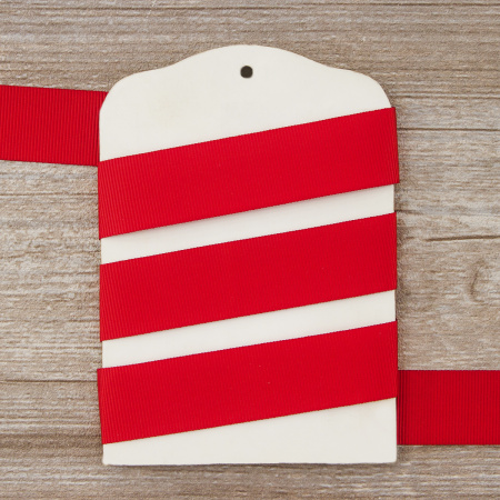 Лента репсовая SAFISA, 25 мм, 25 м, цвет 14 красный. Арт 350-25мм-14