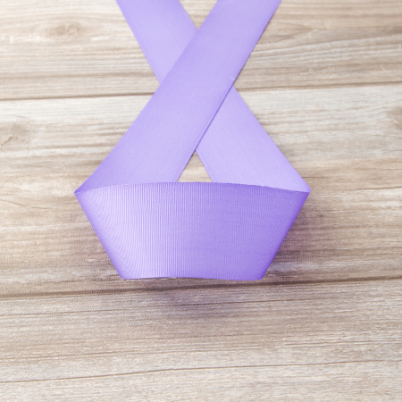 Лента репсовая SAFISA, 50 мм, 25 м, цвет 08 сиреневый. Арт 350-50мм-08