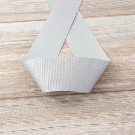 Лента репсовая SAFISA, 50 мм, 25 м, цвет 27 серый светлый. Арт 350-50мм-27