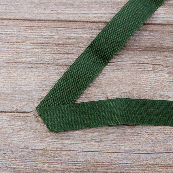Тесьма киперная хлопковая на блистере SAFISA, 25 мм, 2 м , цвет 43, темно-зеленый. Арт P00260C-25мм-43         