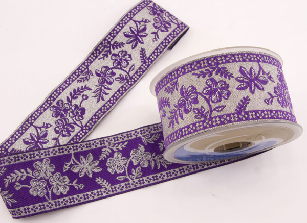 Тесьма жаккард с люрексом SAFISA, 50 мм, 15 м, цвет 03. Арт 9089-50мм-03            