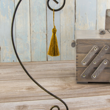 Кисть декоративная на шнуре, длина 60 мм, цвет ярко-коричневый. Арт KY - 04-col.PE - 16/35