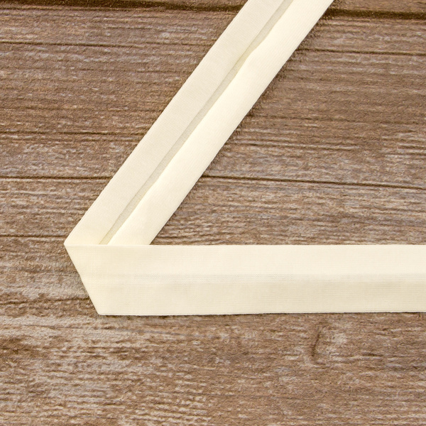 Косая бейка хлопок, 20 мм, 20 м, цвет 56, 056 кремовый. Арт 6598-20мм-56