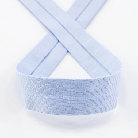Косая бейка хлопок, 20 мм, 20 м, цвет 04, светло-голубой. Арт 6598-20мм-04