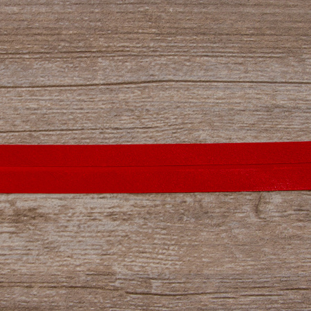 Косая бейка атласная 20 мм, 25 м, цвет 84, вишневый. Арт 6260-20мм-84            