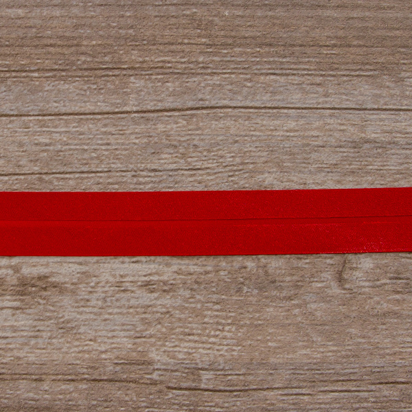 Косая бейка атласная 20 мм, 25 м, цвет 84, вишневый. Арт 6260-20мм-84            