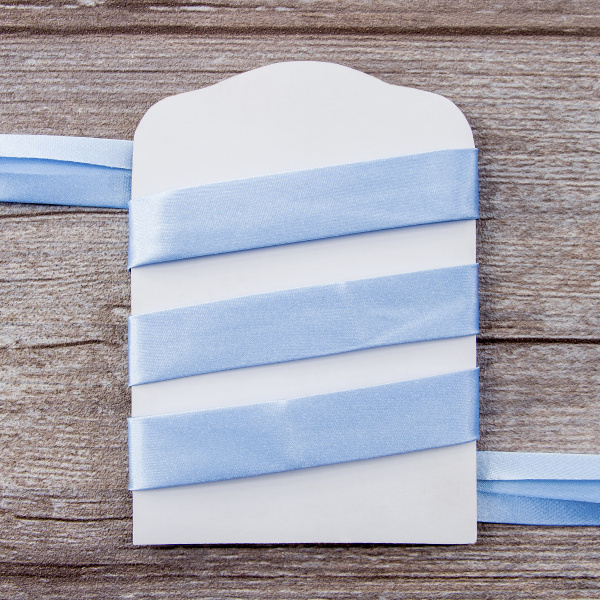 Косая бейка атласная  на блистере SAFISA, 20 мм, 2,5 м, цвет 04, светло-голубой. Арт P06260-20мм-04          