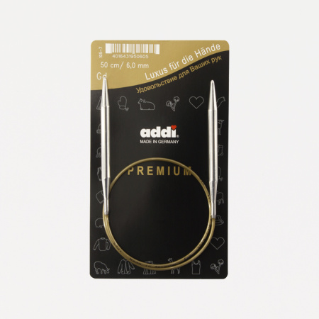 Спицы, круговые, супергладкие, addiClassic №6, 50 см. Арт 105-7/6-50