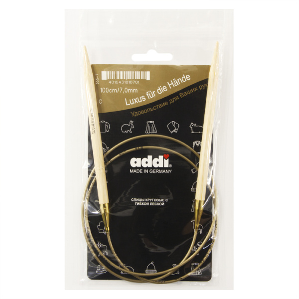 Спицы, круговые, бамбук addiNature BAMBOO №7, 100 см. Арт 555-7/7-100