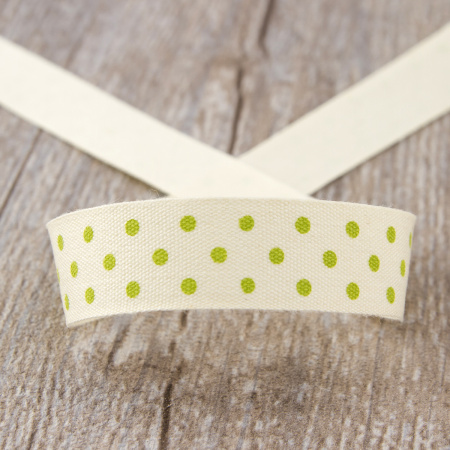 Лента хлопковая на картонной мини-катушке "Точки". Арт VR15.053