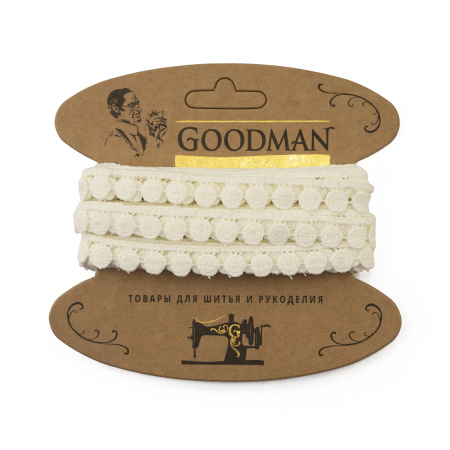 Кружево гипюр, 12 мм, цвет молочный, 100% полиэстер, 4,5 м. Арт G-4634.112