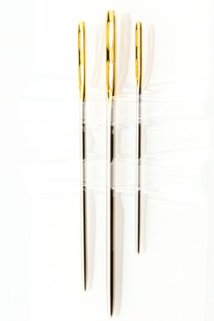 Иглы ручные для вышивания с двойным ушком и закругленным кончиком № 14-18, 3 шт. Арт 203.1418.DE