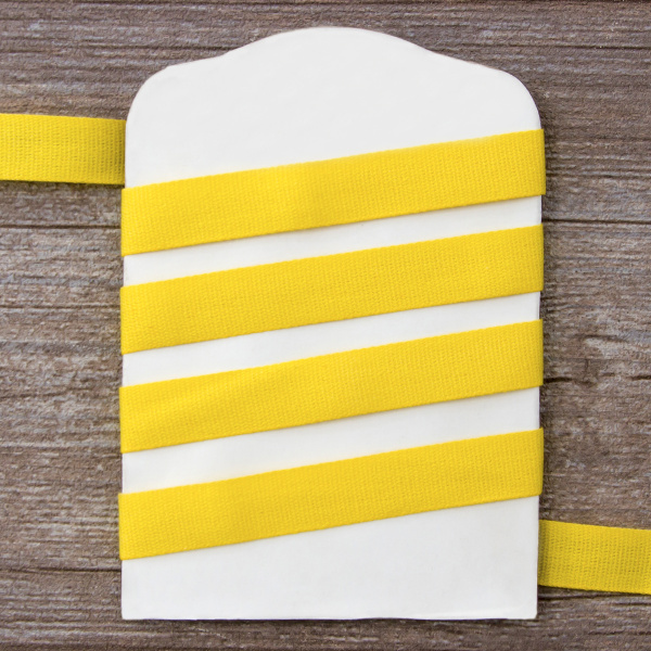 Тесьма киперная хлопковая на блистере SAFISA, 14 мм, 2,5 м , цвет 32, желтый. Арт P00260C-14мм-32         