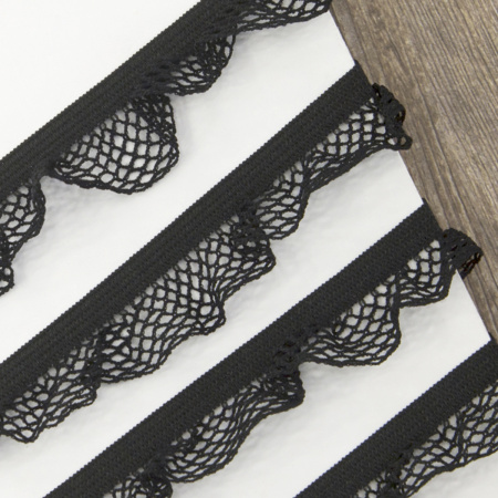 Рюш эластичный PEGA, цвет черный, 17 мм. Арт 854151205P7001          