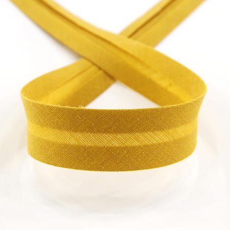 Косая бейка хлопок/полиэстер 20 мм, 25 м, цвет 54, бежево-золотистый . Арт 6120-20мм-54            
