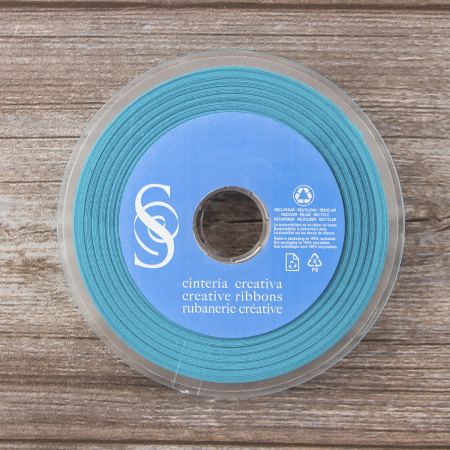 Косая бейка хлопок/полиэстер 20 мм, 25 м, цвет 138, небесно-голубой. Арт 6120-20мм-138