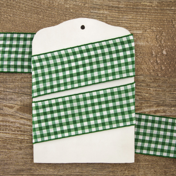 Лента с рисунком клетка SAFISA, 40 мм, 25 м, цвет 25, зеленый. Арт 469-40мм-25             