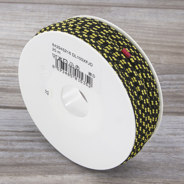 Шнуры PEGA плетеный, цвет черный с желтым, 4,5 мм. Арт 842945216DL103