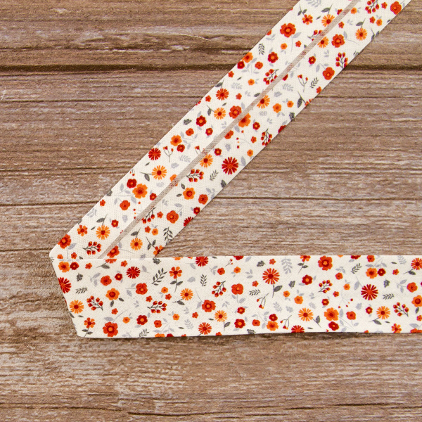 Косая бейка с рисунком SAFISA, арт.6626, 30 мм, 20 м, цвет 03. Арт 6626-30мм-03