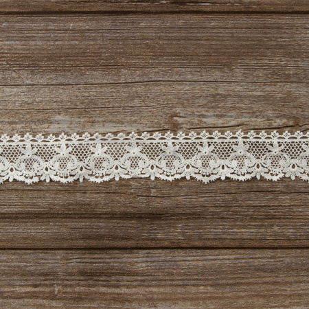 Мерсеризованное хлопковое кружево, 40 мм, цвет белый. Арт K055/01