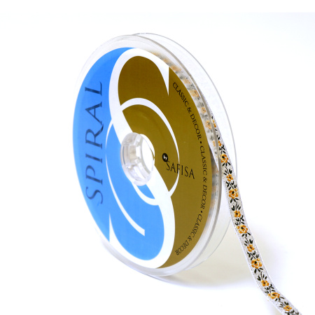 Лента жаккардовая с люрексом SAFISA, 10 мм, 15 м, цвет 07. Арт 9212-10мм-07