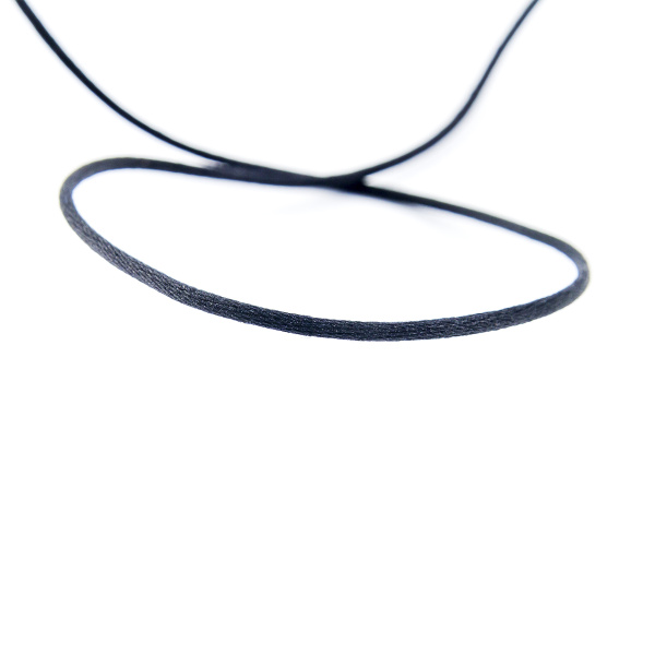 Шнур атласный мини-рулон, 2 мм, 4,5 м, цвет 01, черный. Арт P00462-2мм-01           