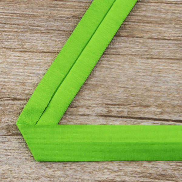 Косая бейка хлопок, 20 мм, 20 м, цвет 62, майская зелень. Арт 6598-20мм-62